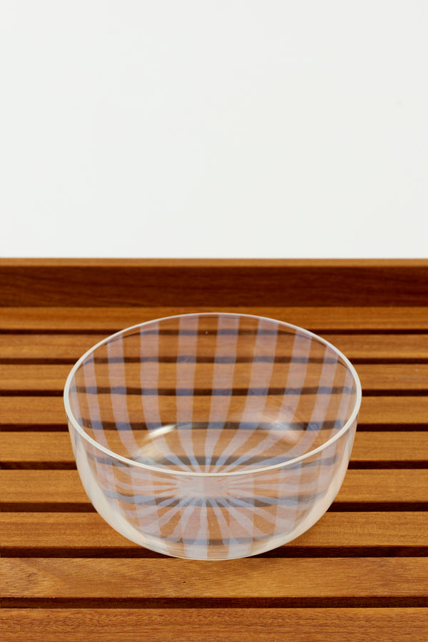 JAPANESE STRIPED GLASS BERRY BOWL