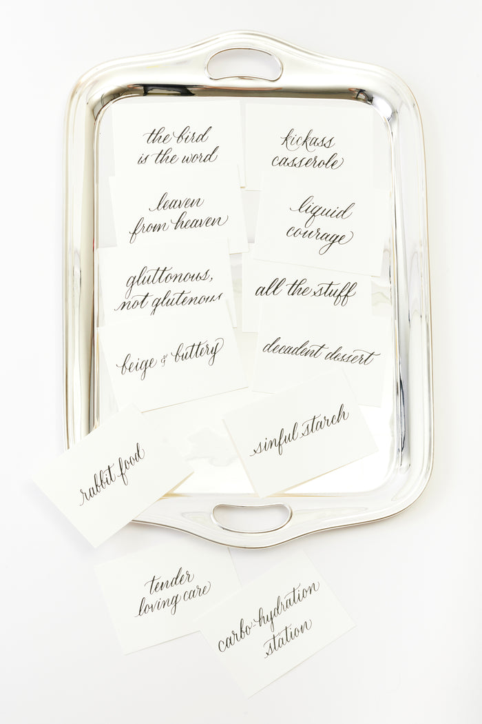 Buffet Line Labels SET OF 12 CALLIGRAPHED BUFFET LABELS