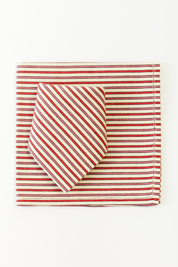 HOLIDAY STRIPE DINNER NAPKIN