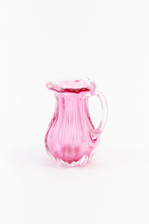 VINTAGE CRANBERRY GLASS DEMI PITCHER