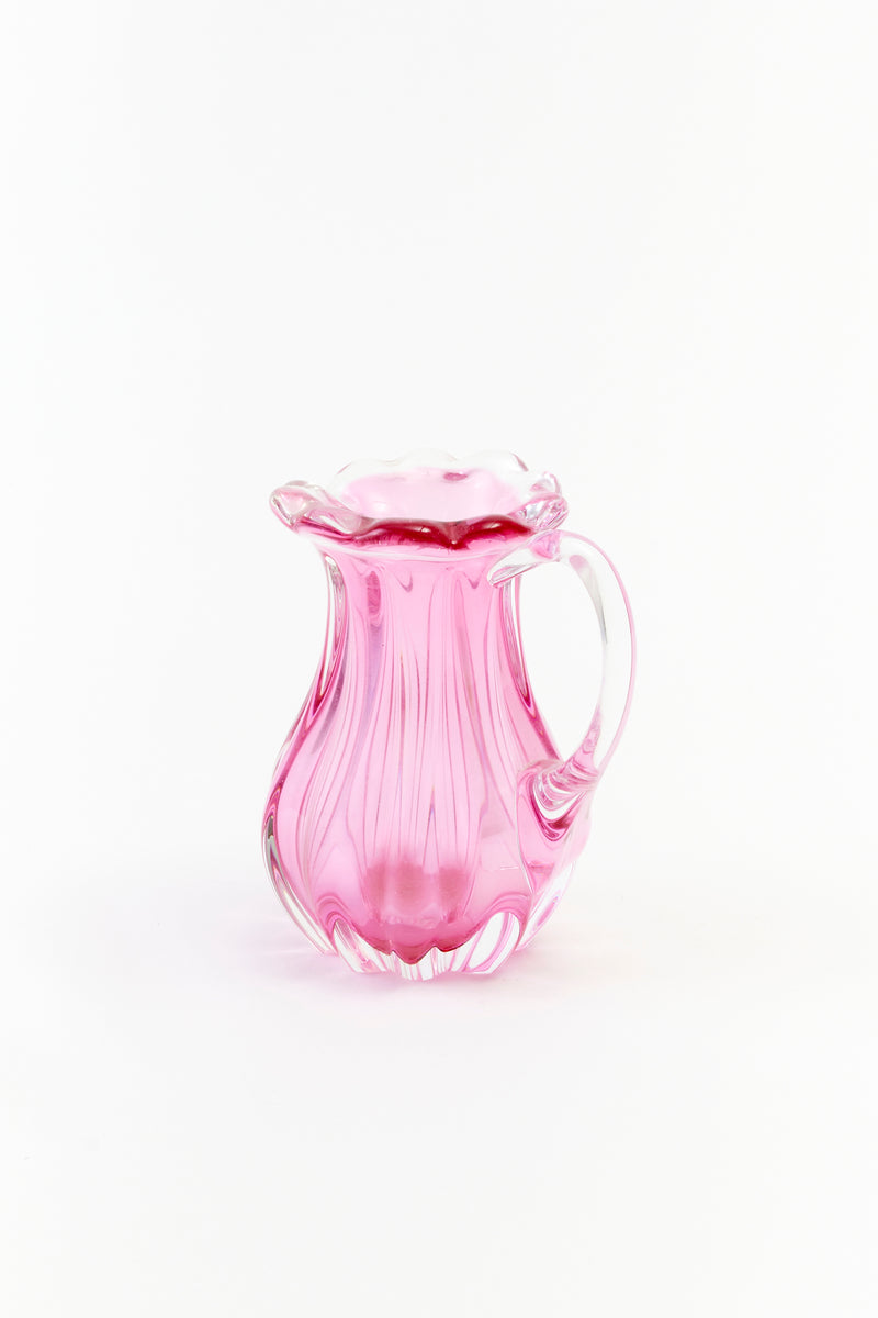 VINTAGE CRANBERRY GLASS DEMI PITCHER