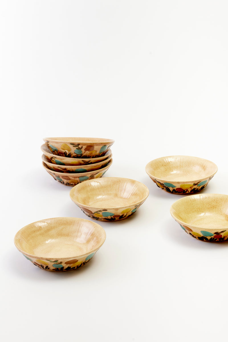 SET OF 8 VINTAGE SHROOM SALAD BOWLS