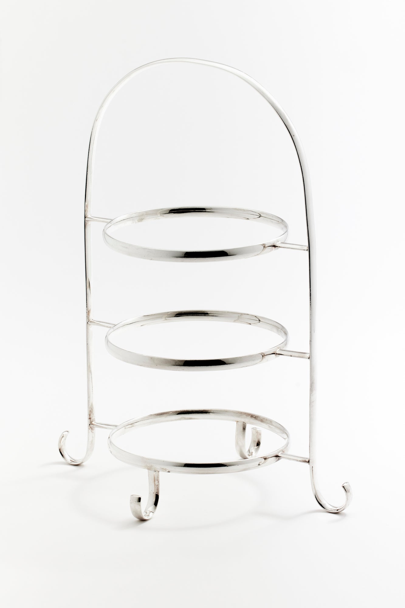 Silver tea stand.