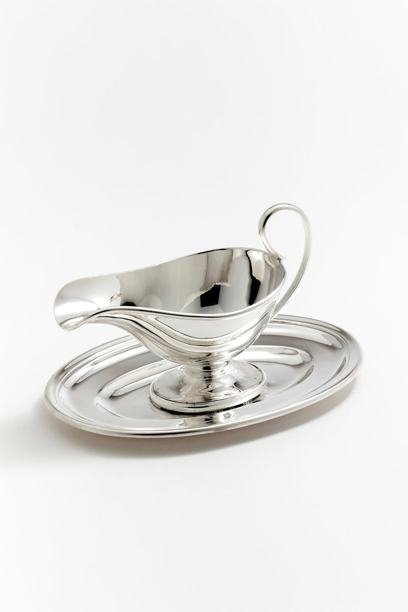 VINTAGE SILVER GRAVY BOAT