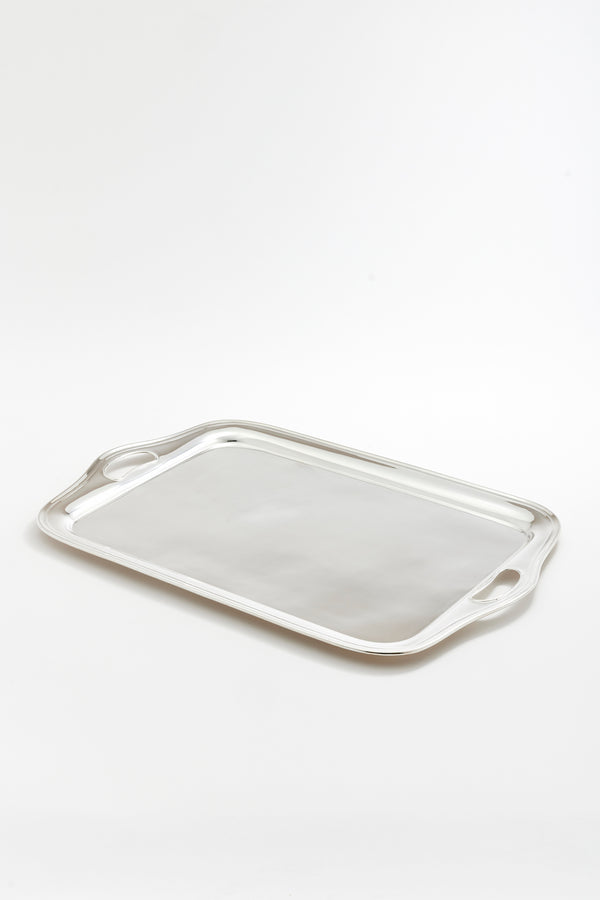 VINTAGE ENGLISH SILVER TRAY WITH HANDLES