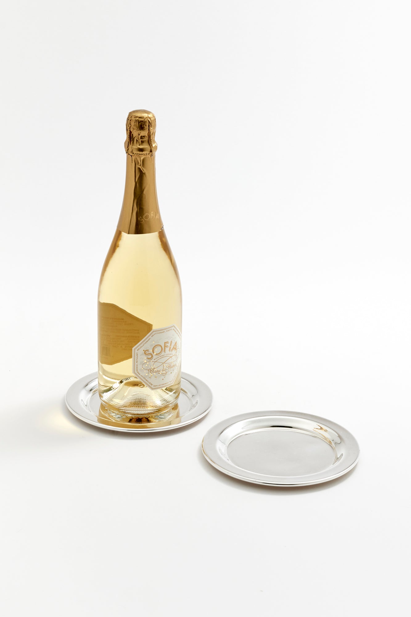 Silver coaster plate.