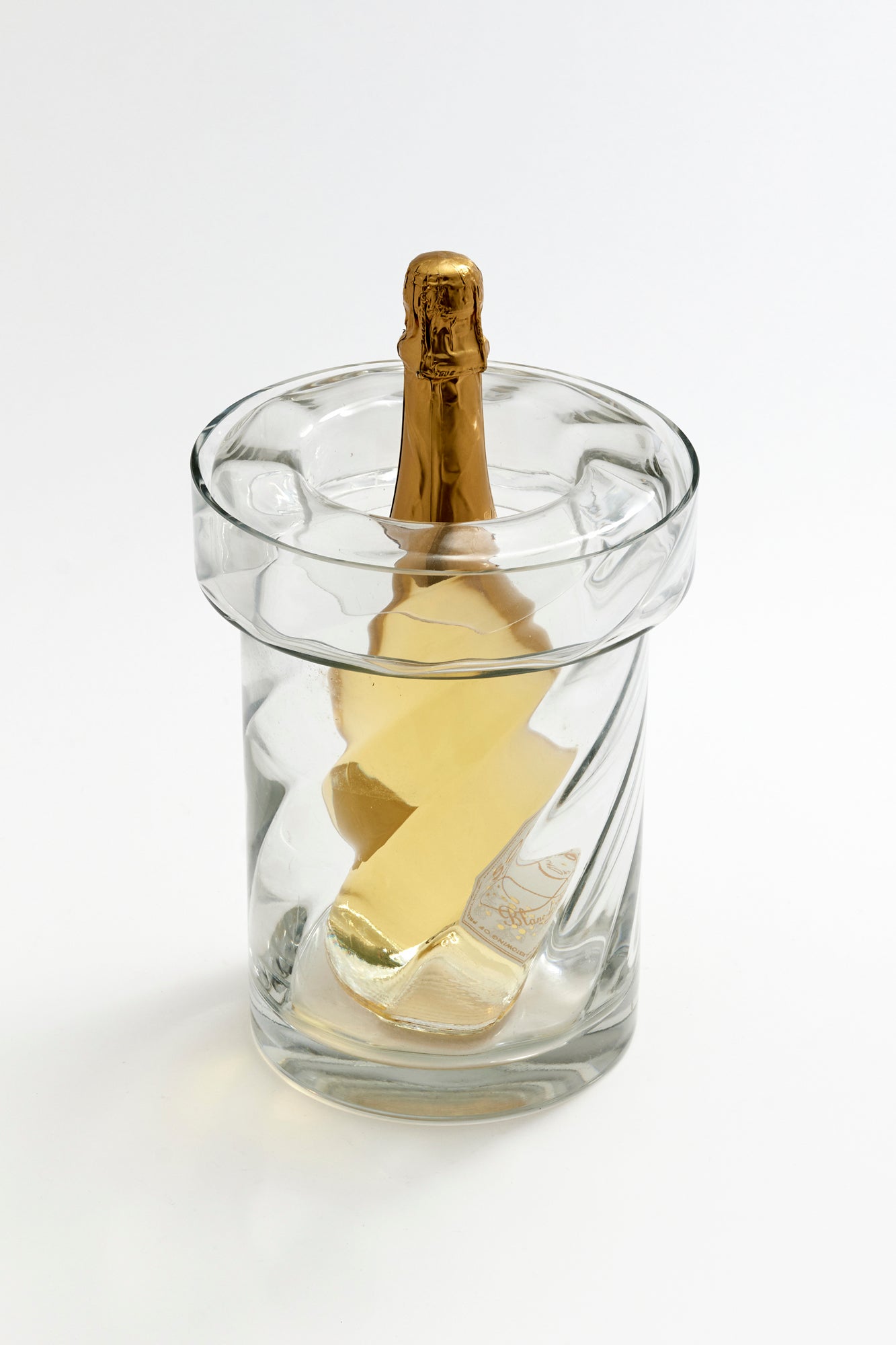 Glass wine cooler.