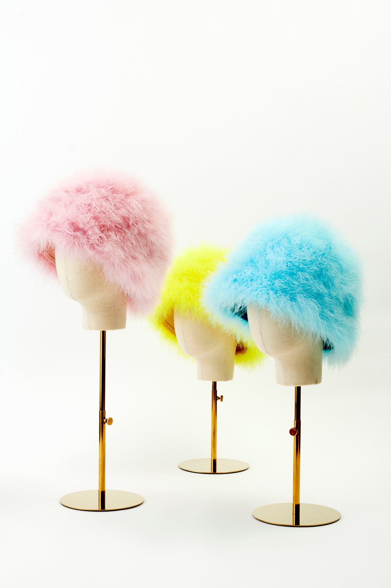 Fuzzy poof hats. Perfect Easter or chick costume.