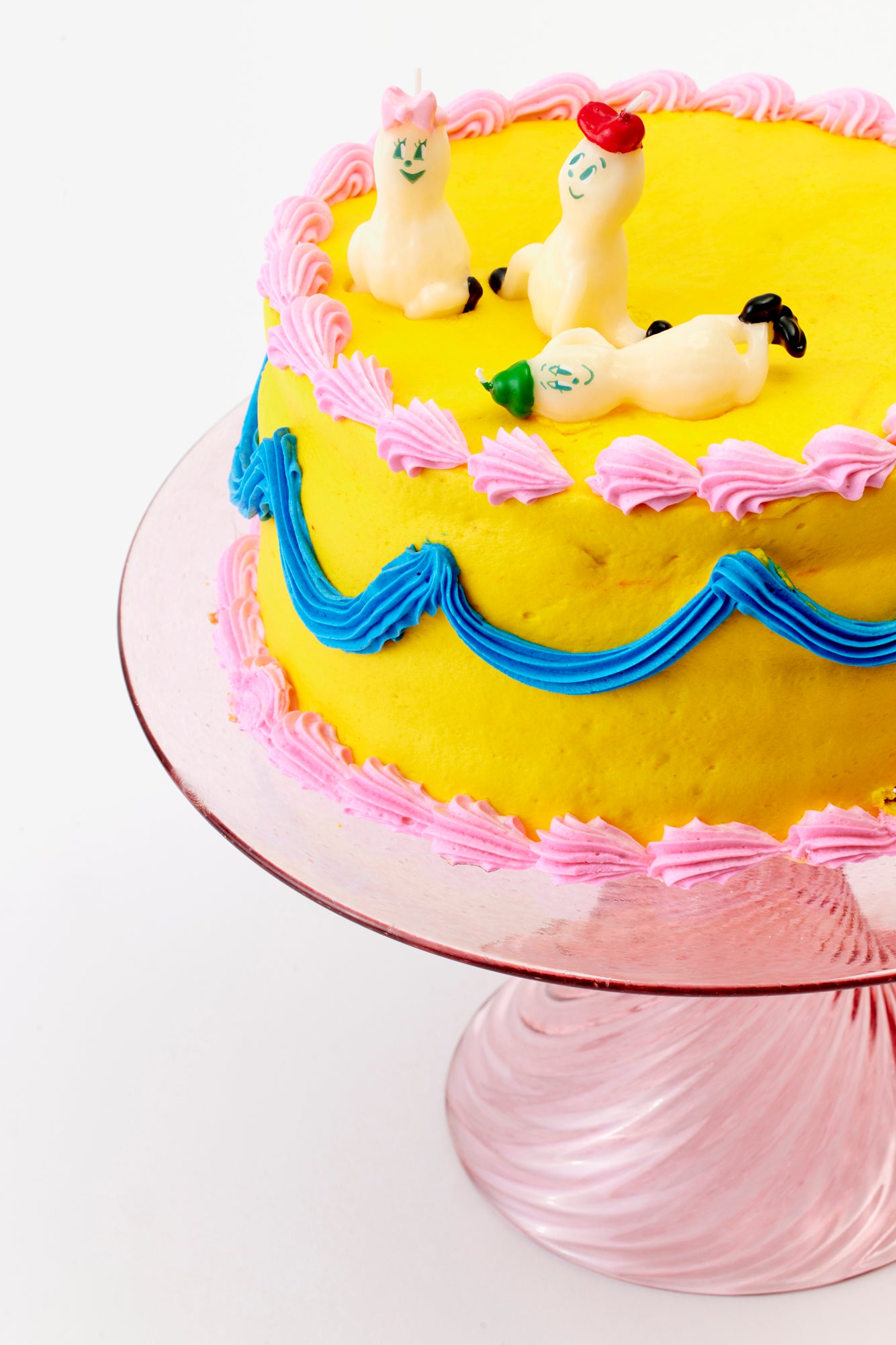 Three playful peanut birthday candles. Perfect for the peanut gallery.