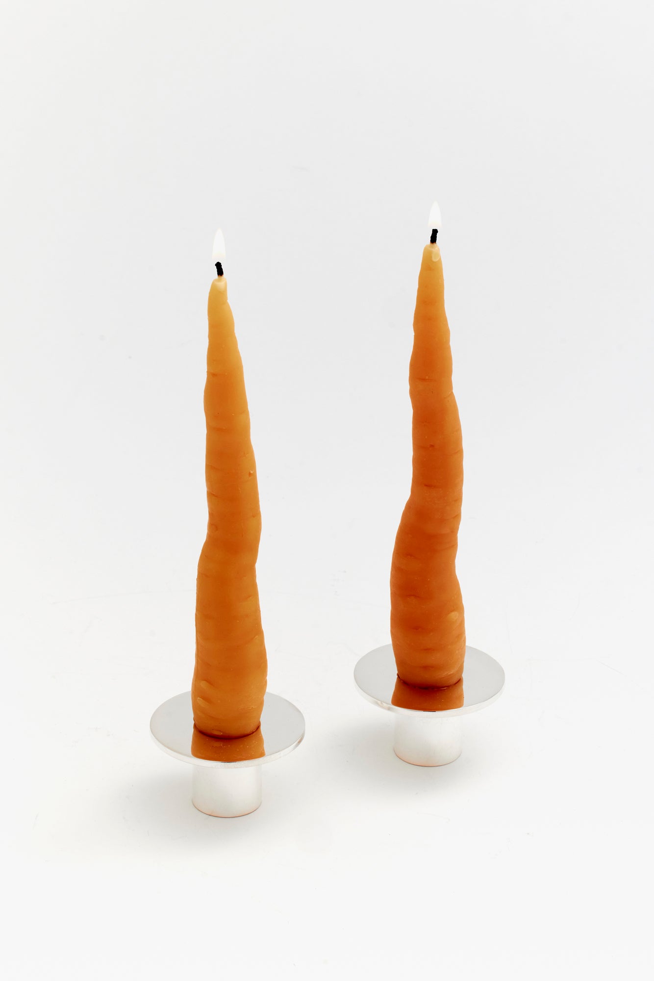 Candles that resemble carrots.