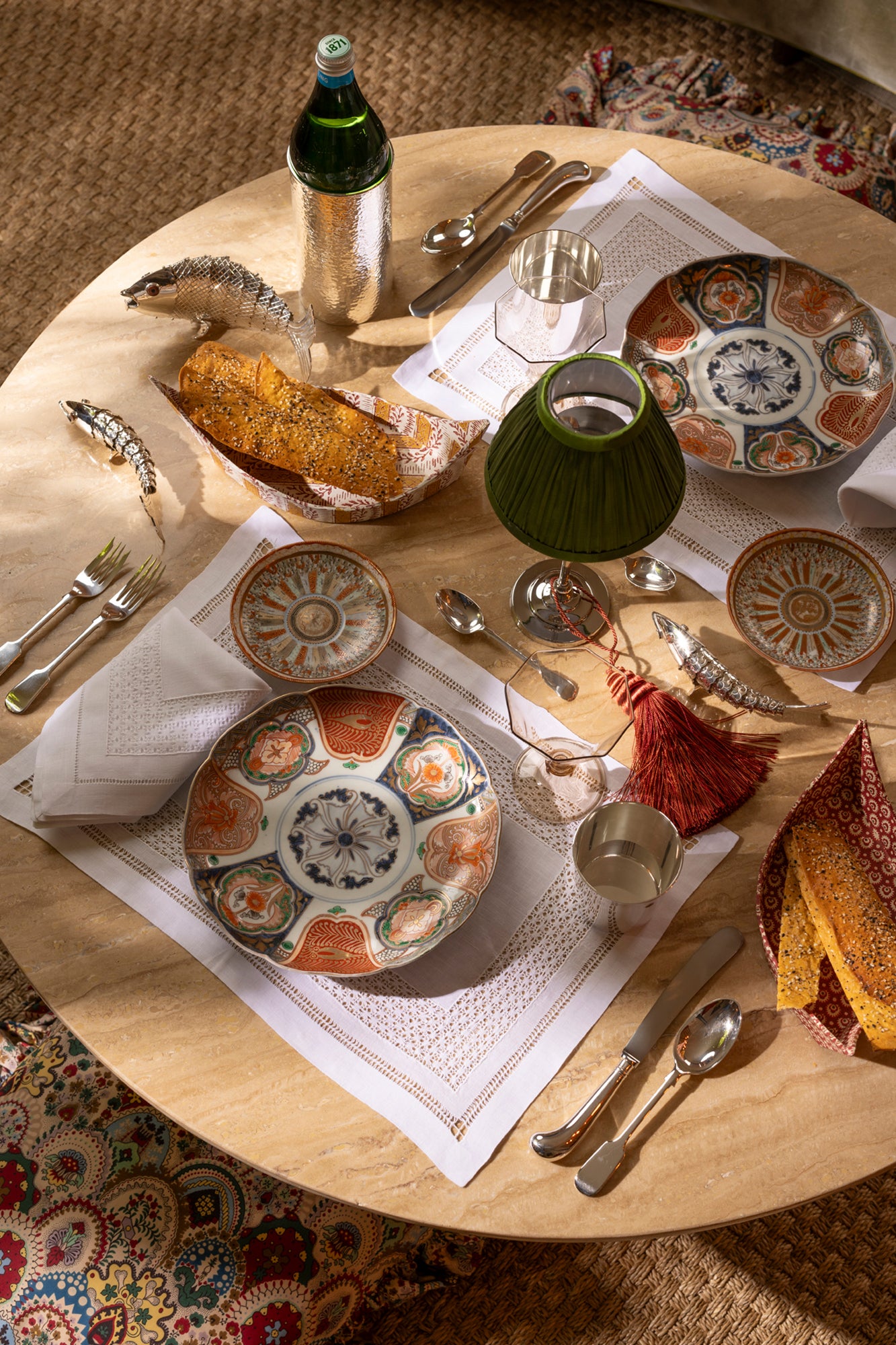  Fine openwork heirloom linen dinner napkins and placemats.