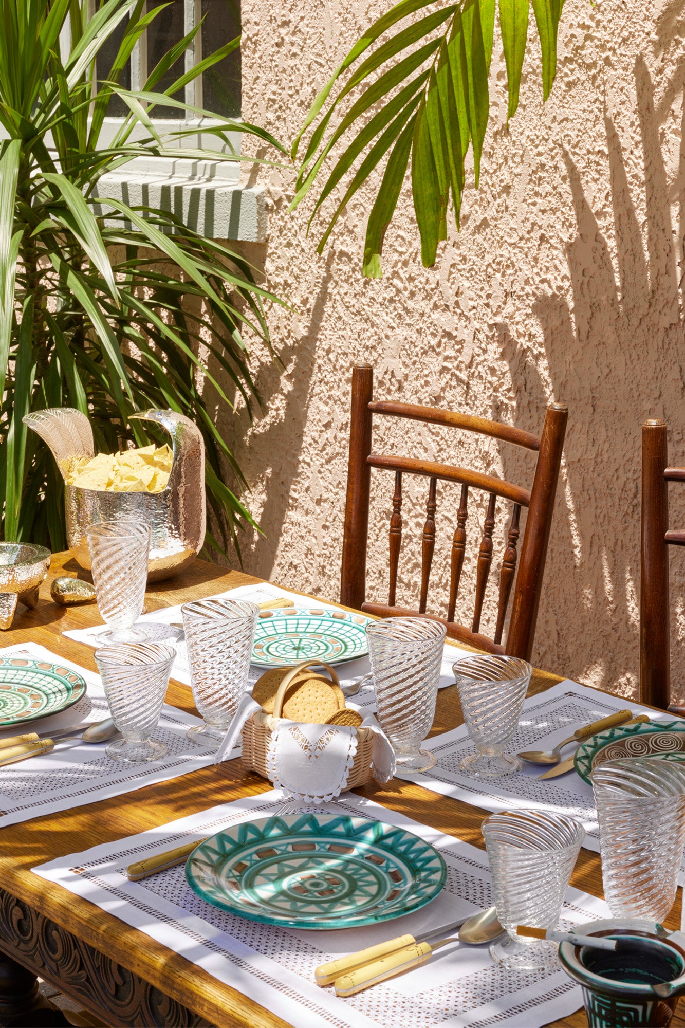 Fine openwork heirloom linen dinner napkins and placemats.