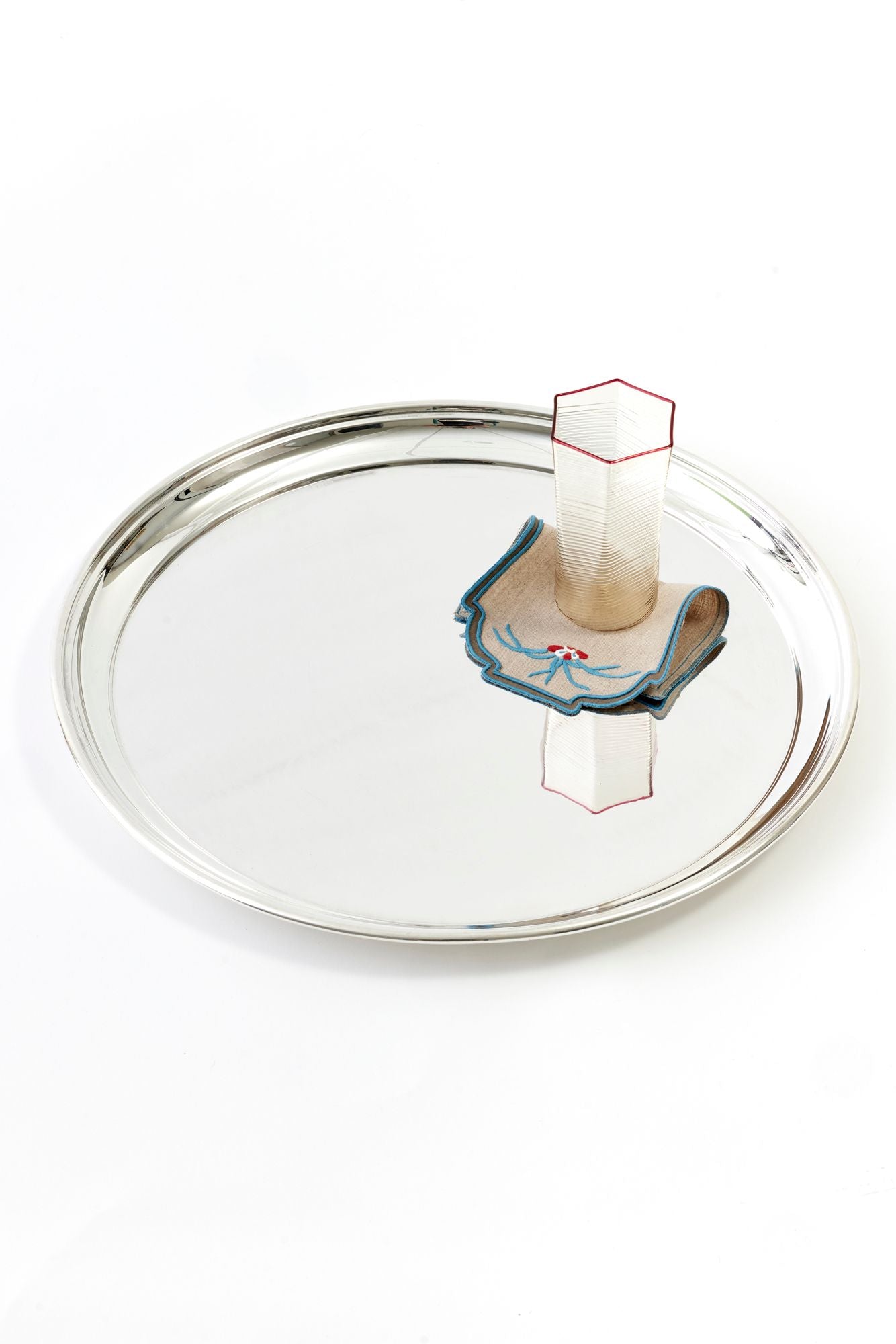 VINTAGE SILVER SILVER PASSING TRAY 17”.
