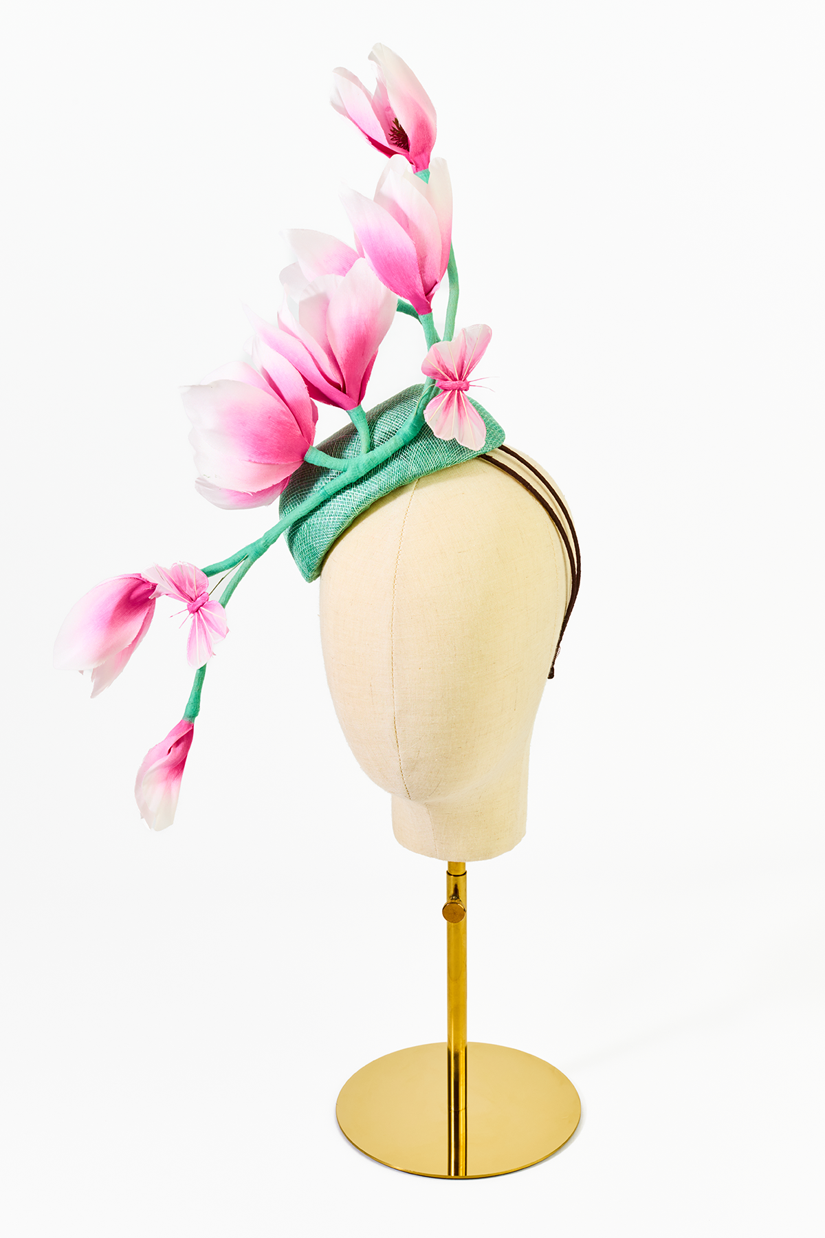 PINK MAGNOLIAS & BUTTERFLIES HEADBAND