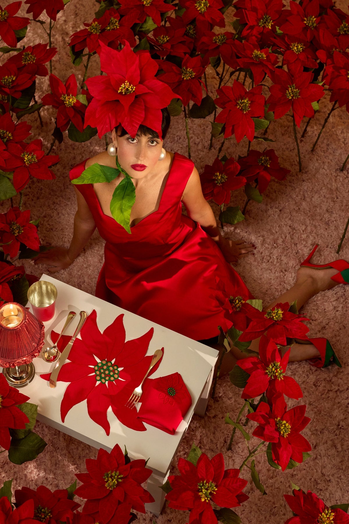 Poinsettia Headband and Collar
