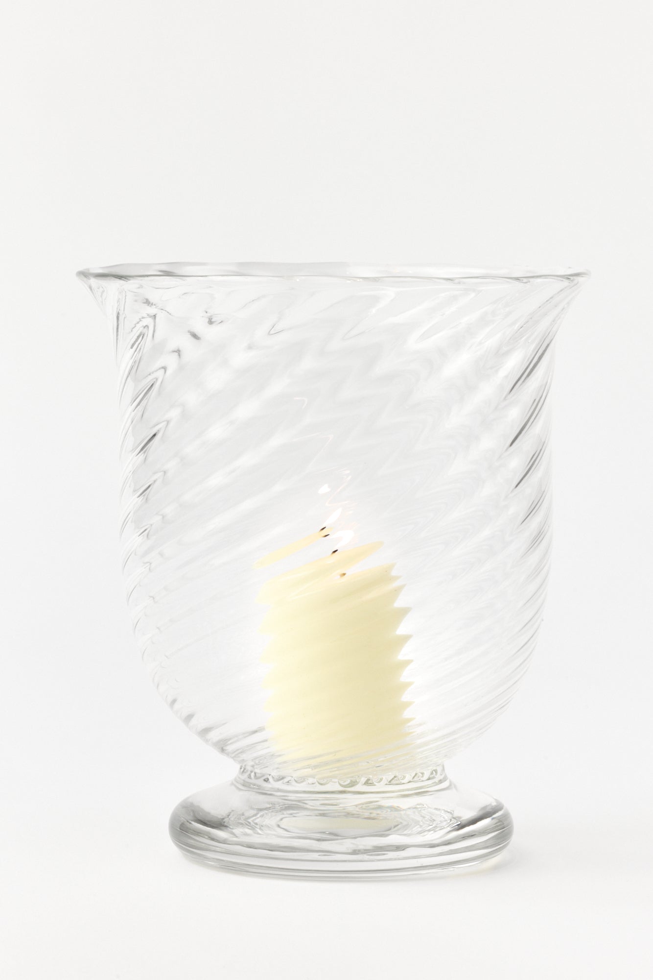 CLEAR TWIST VASE & HURRICANE