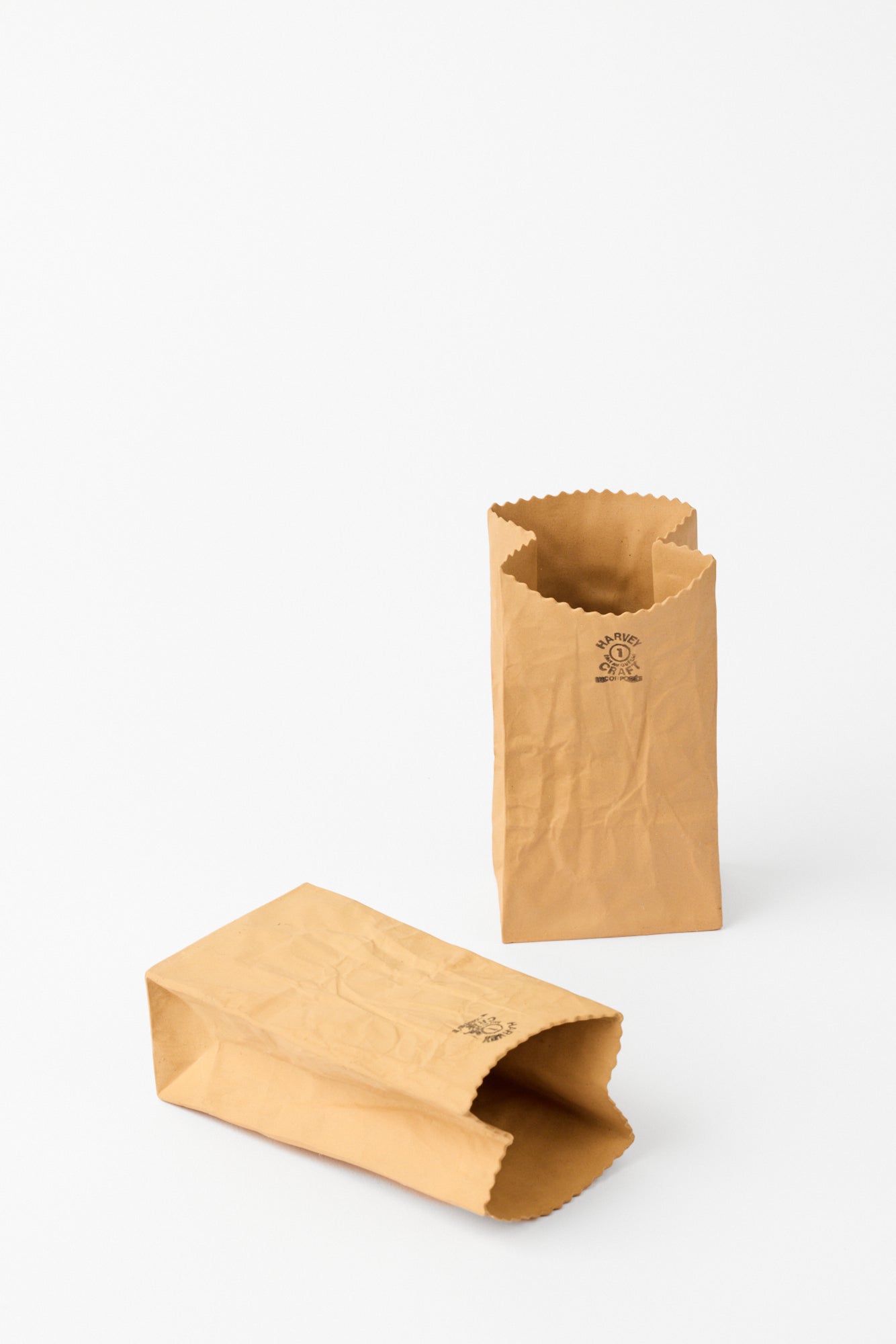 VINTAGE TROMPE L’OEIL “PAPER” BAG VASE