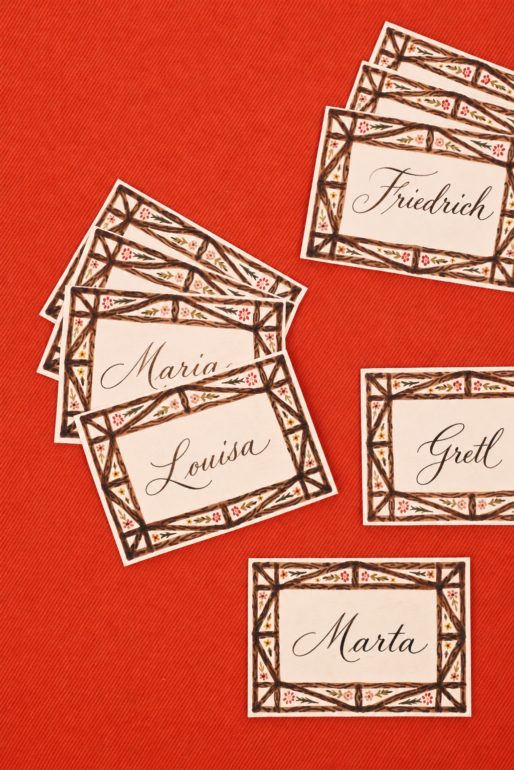 SET OF 12 BAVARIAN FOLK PLACE CARDS