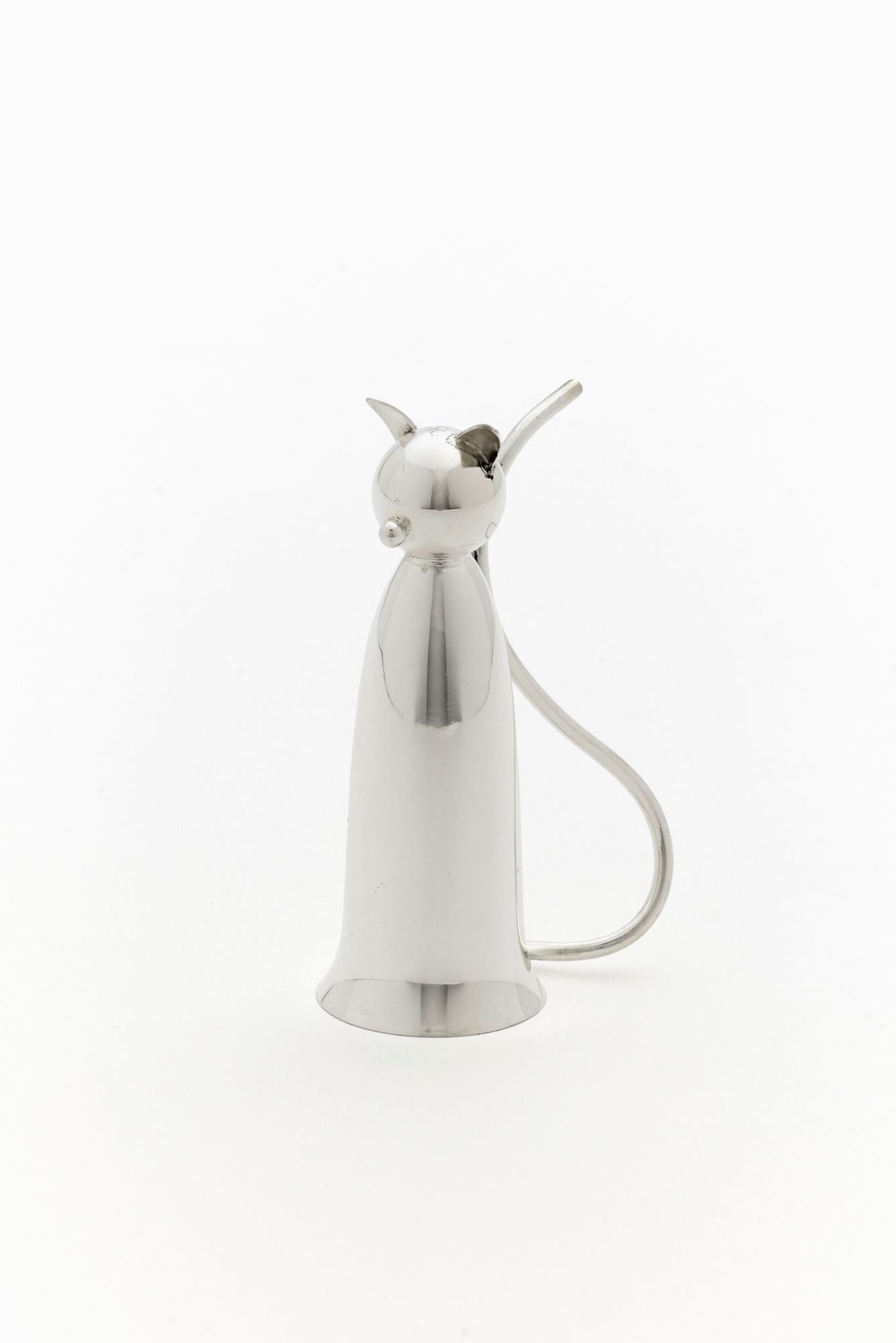 VINTAGE SILVER CAT JIGGER.