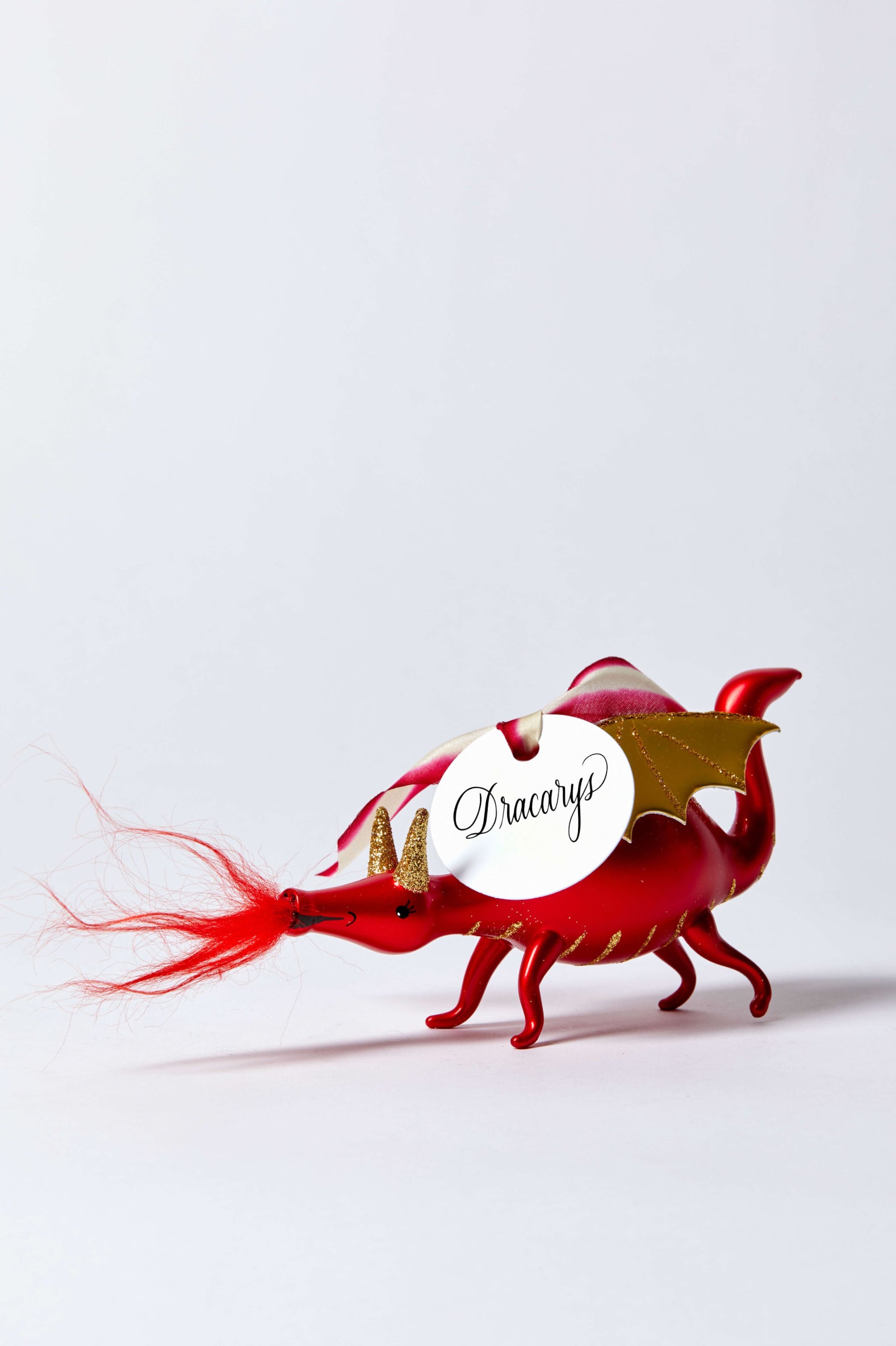 Red glass dragon ornament