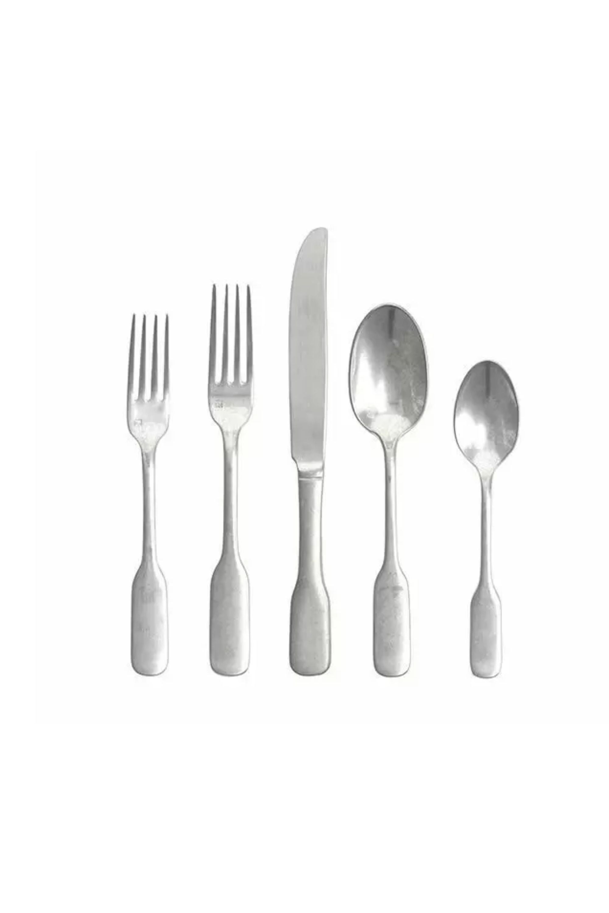 SET OF 5 ASHTON ANTIQUED FLATWARE