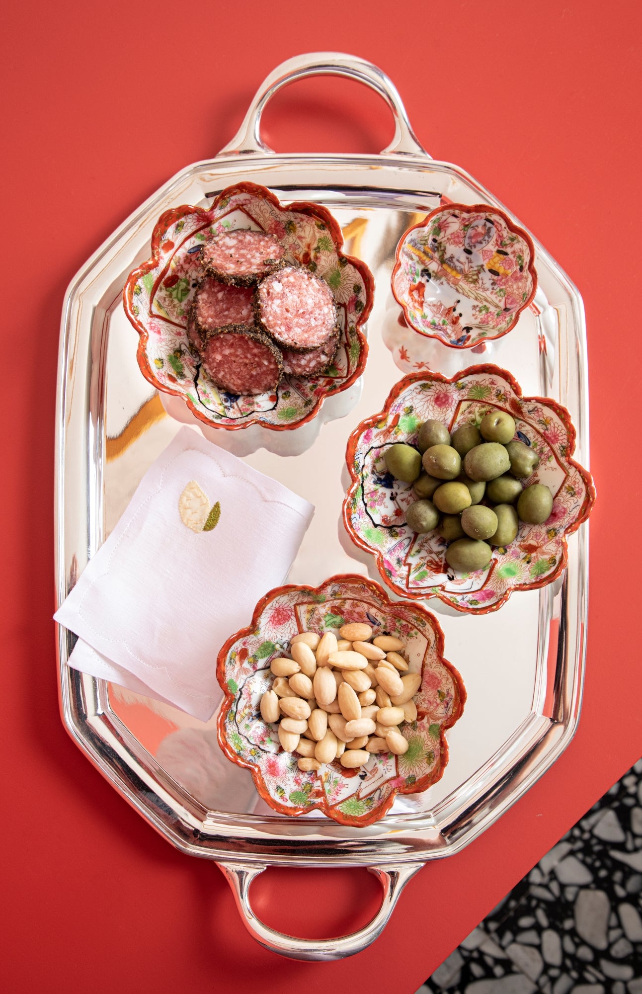 SET OF 4 CITRUS COCKTAIL NAPKINS