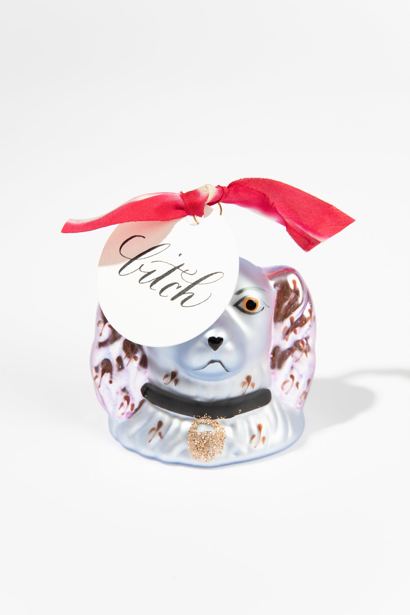 Little dog person ornament.