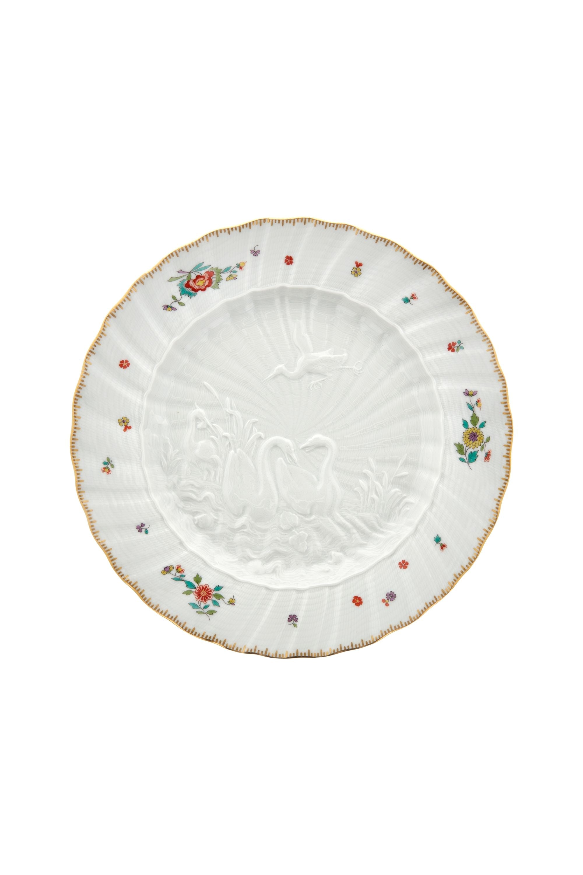 SWAN SERVICE INDIAN FLOWER BRANCHES DINNERWARE