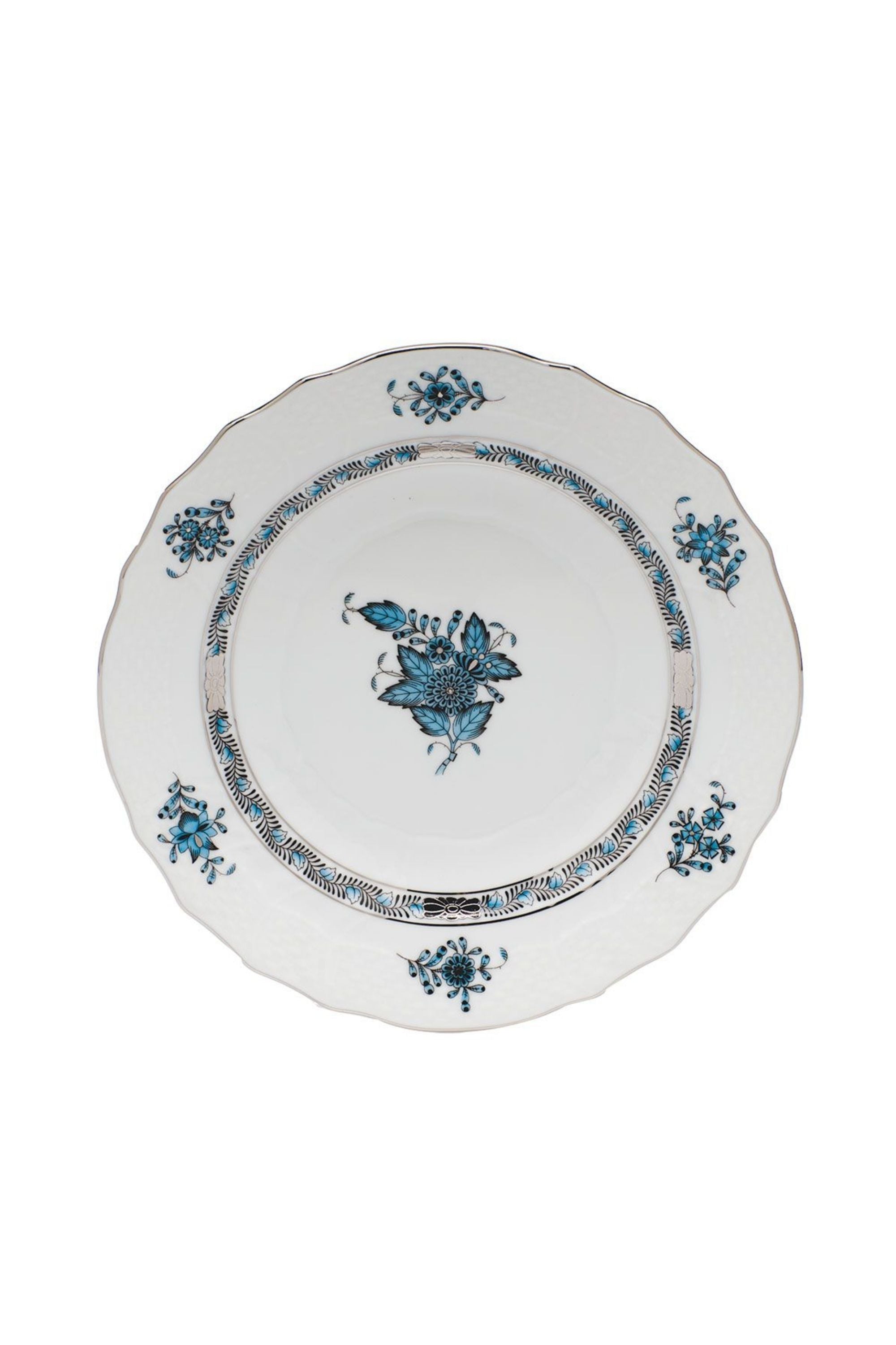 CHINESE BOUQUET TURQUOISE & PLATINUM DINNERWARE