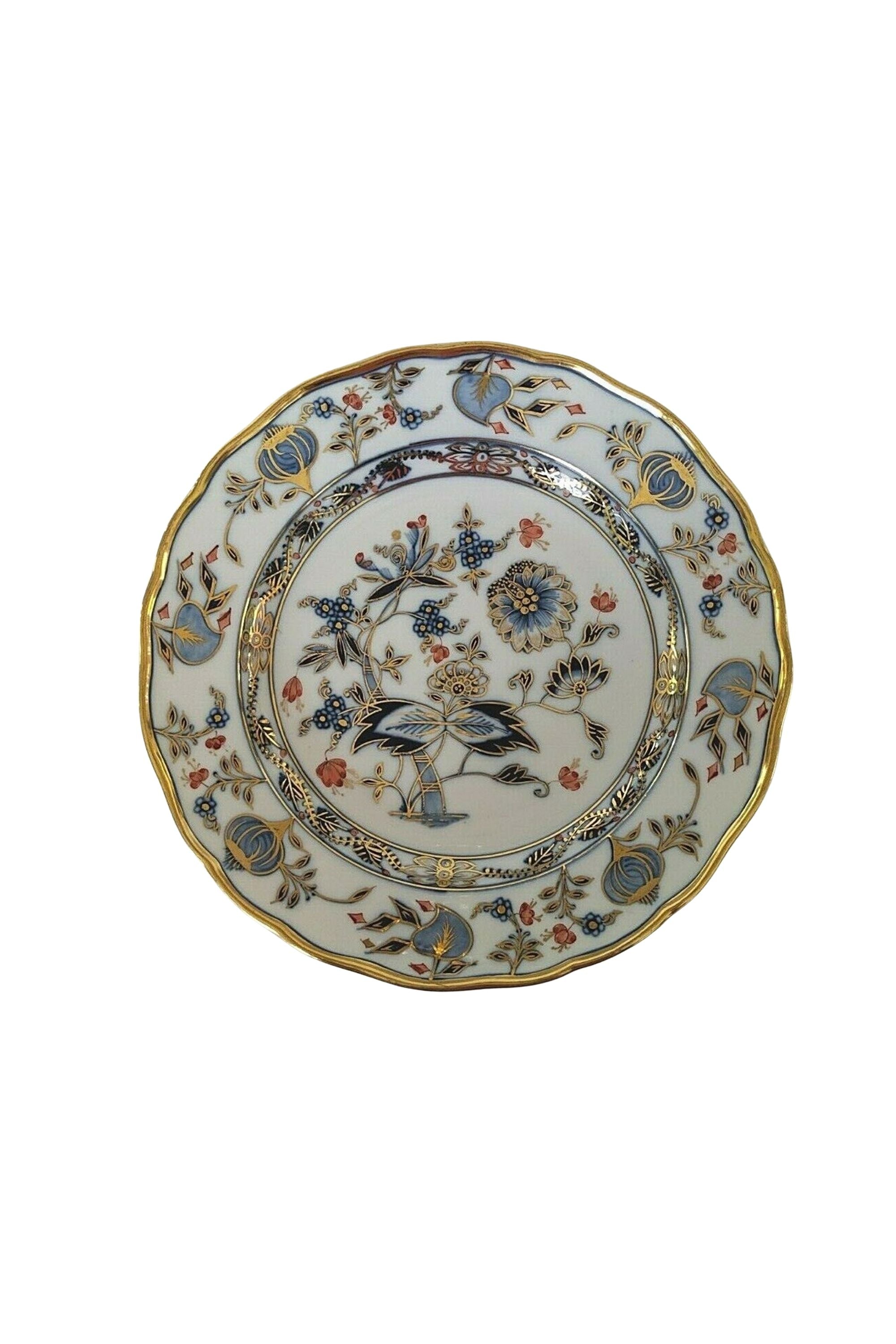 BLUE ONION RED & GOLD DINNERWARE