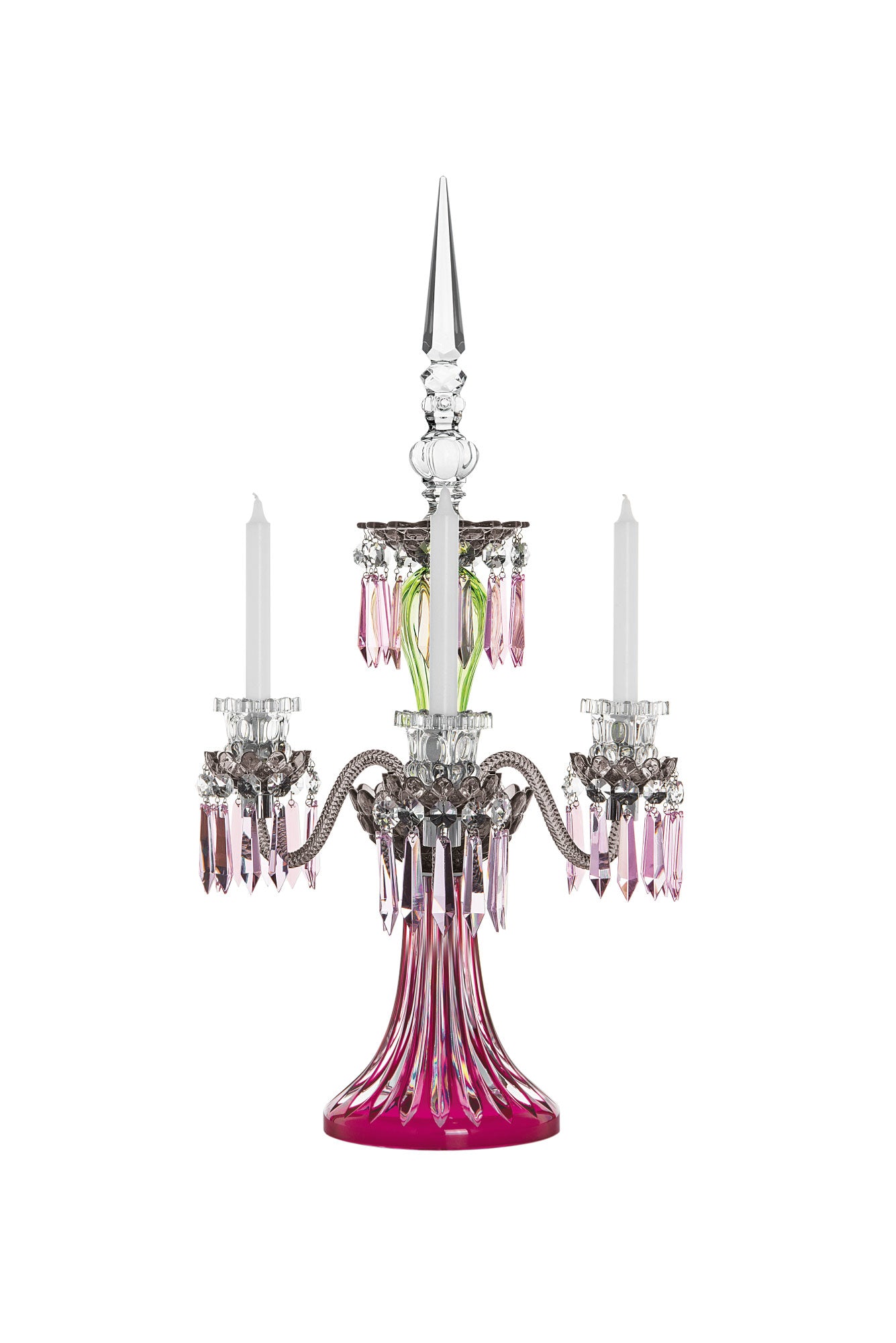 ARLEQUIN AMETHYST CRYSTAL CANDELABRA