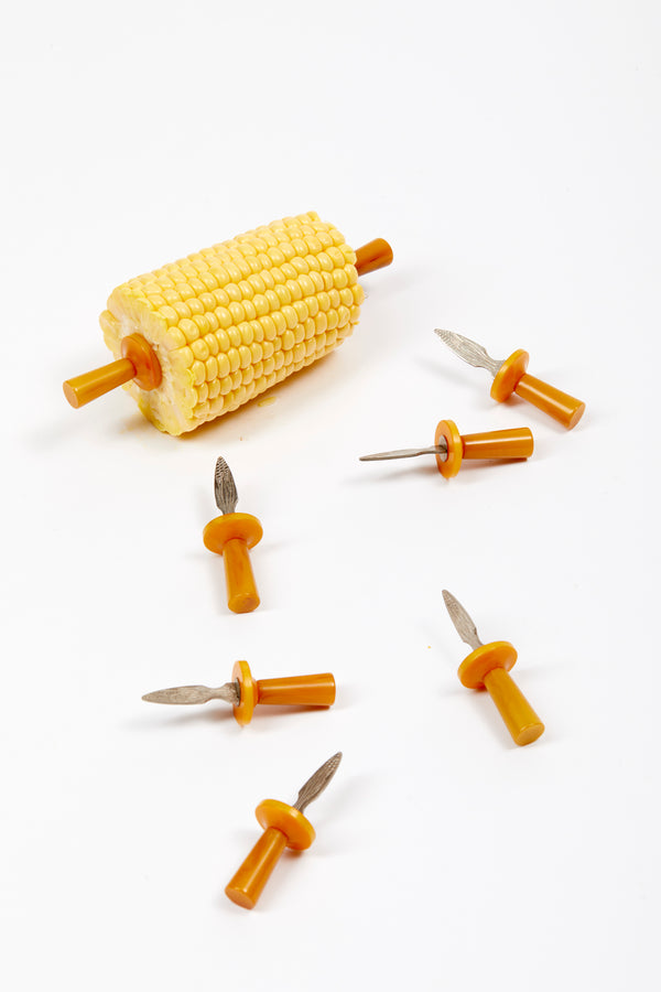 Set of 8 Vintage Bakelite Corn Picks