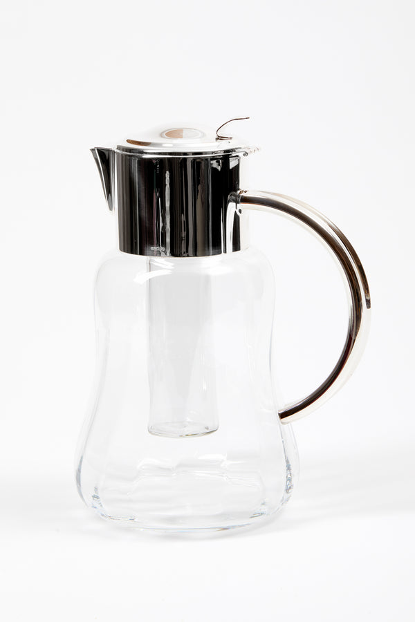 SILVER AND GLASS LEMONADE PITCHER