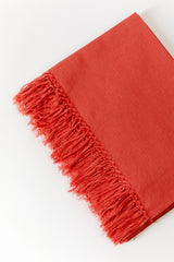 CORAL FRINGED TABLECLOTH