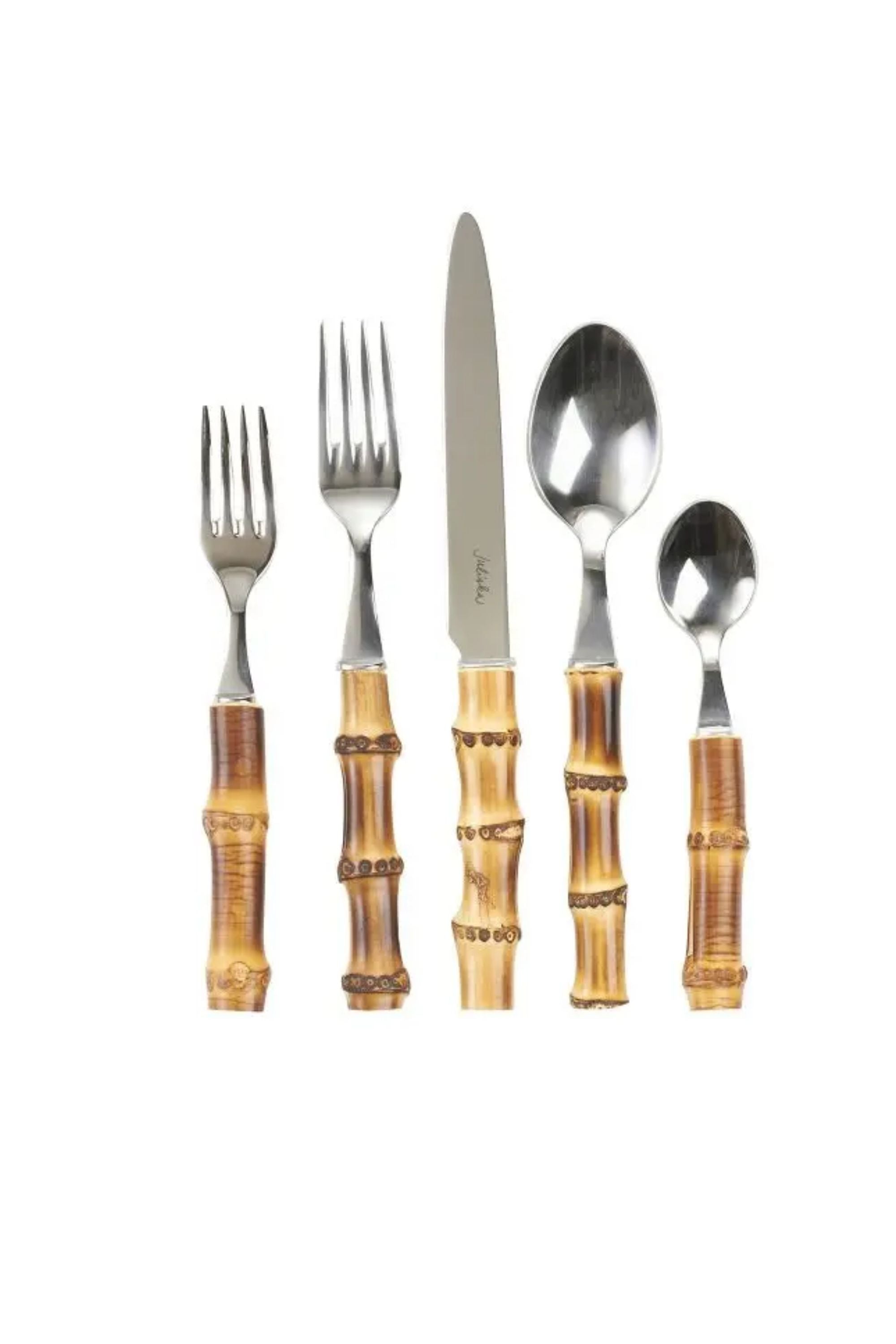 SET OF 5 BAMBOO FLATWARE