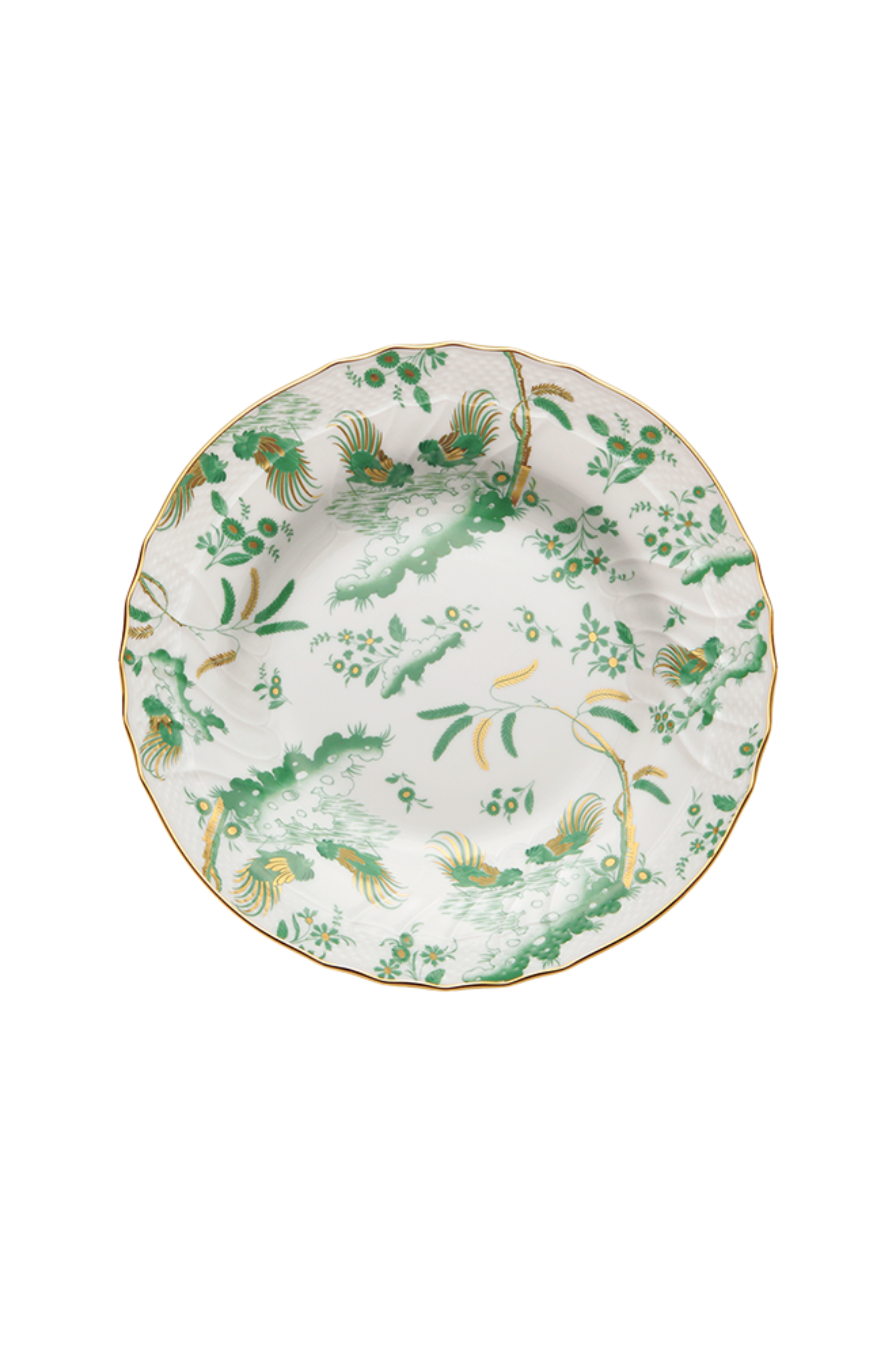 Green decorative dinnerware.