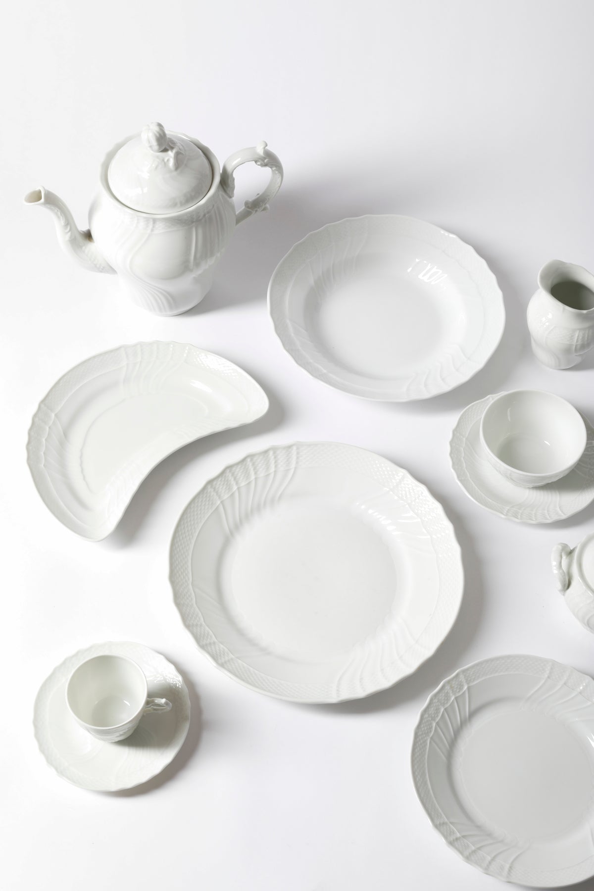 Everyday white china set.