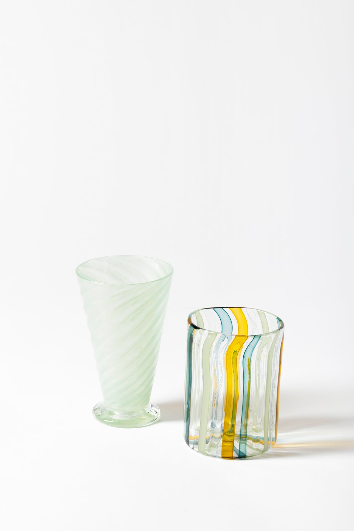 Celadon twist glass tumbler.