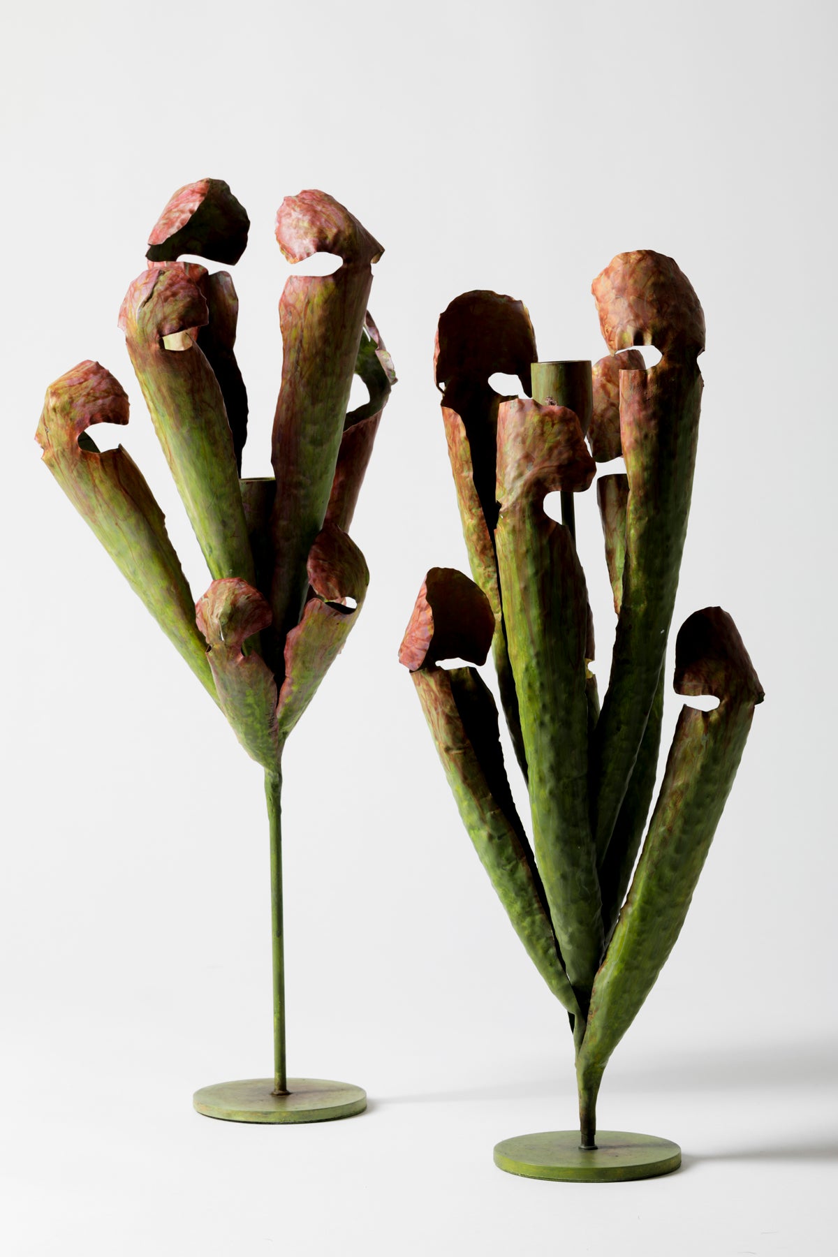 Cactus metal candlesticks.