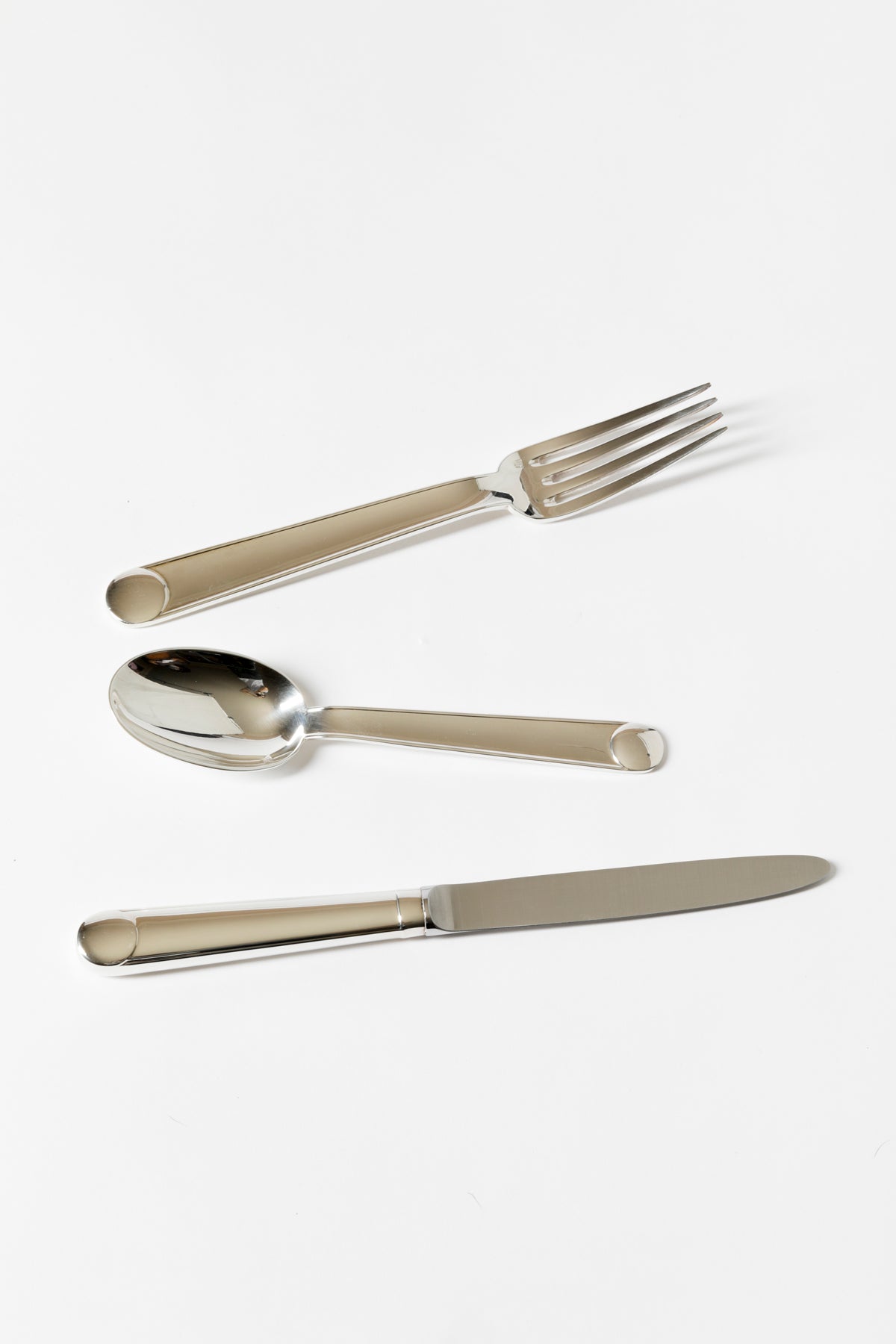 Silver plated flatware designed in 1934 for first first class passengers on the ocean liner of Normandie that linked New York to Le Havre.