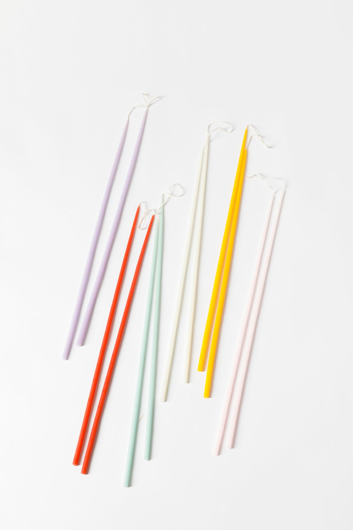 Colorful 15" tall birthday cake candles.