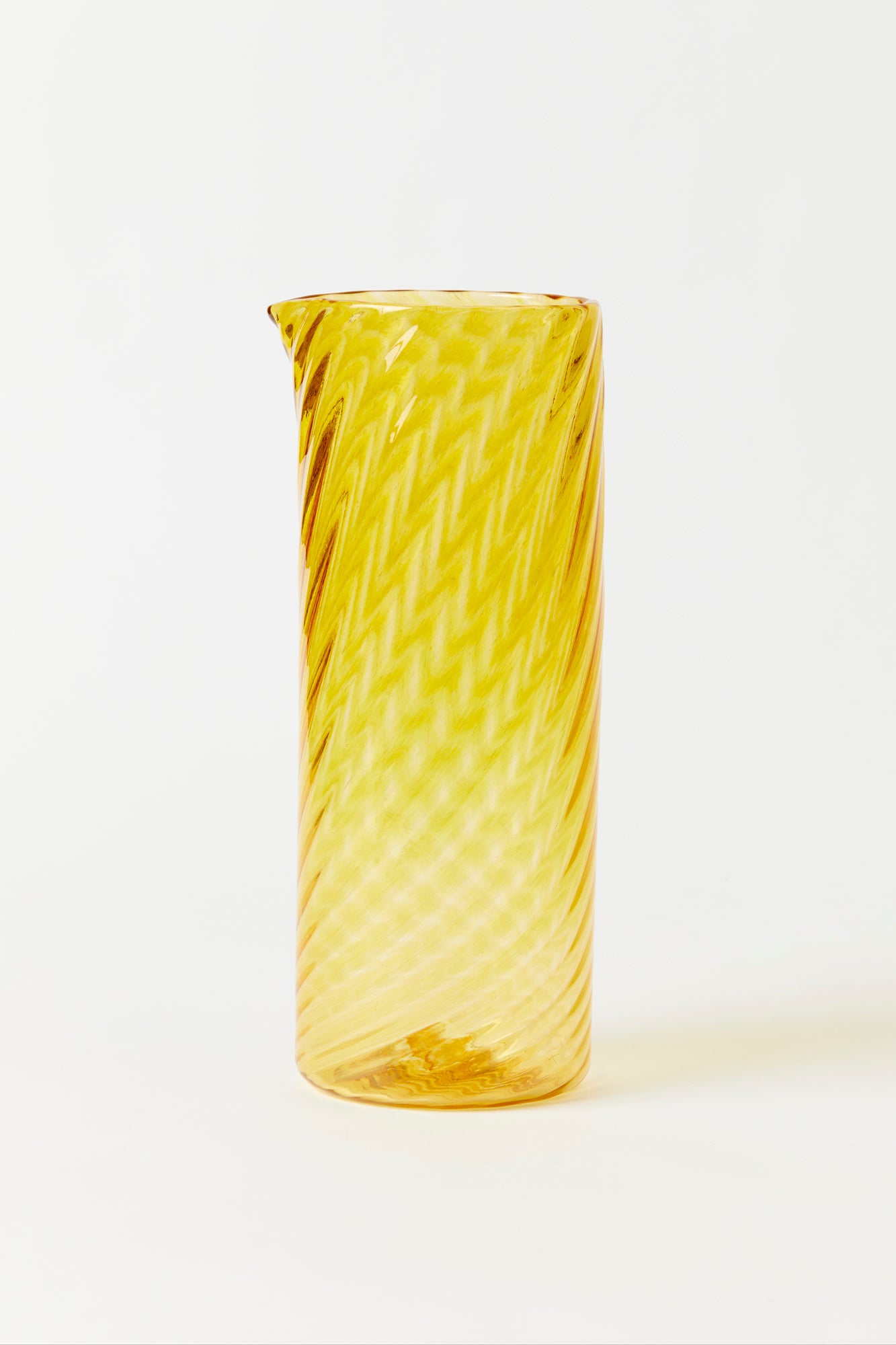 Gold twist glass pitcher by Tracy Glover.