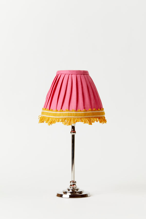 CORAL LINEN FRINGE TABLE LAMP SHADE