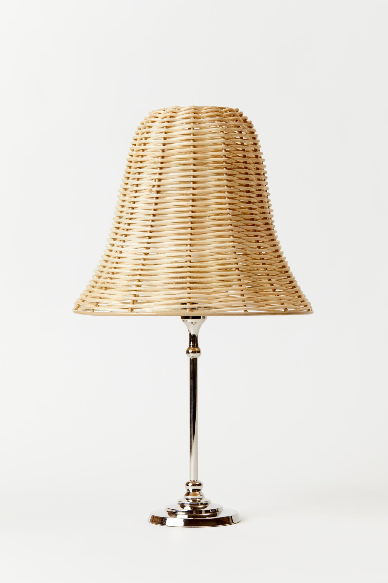 Wicker table lamp shade.