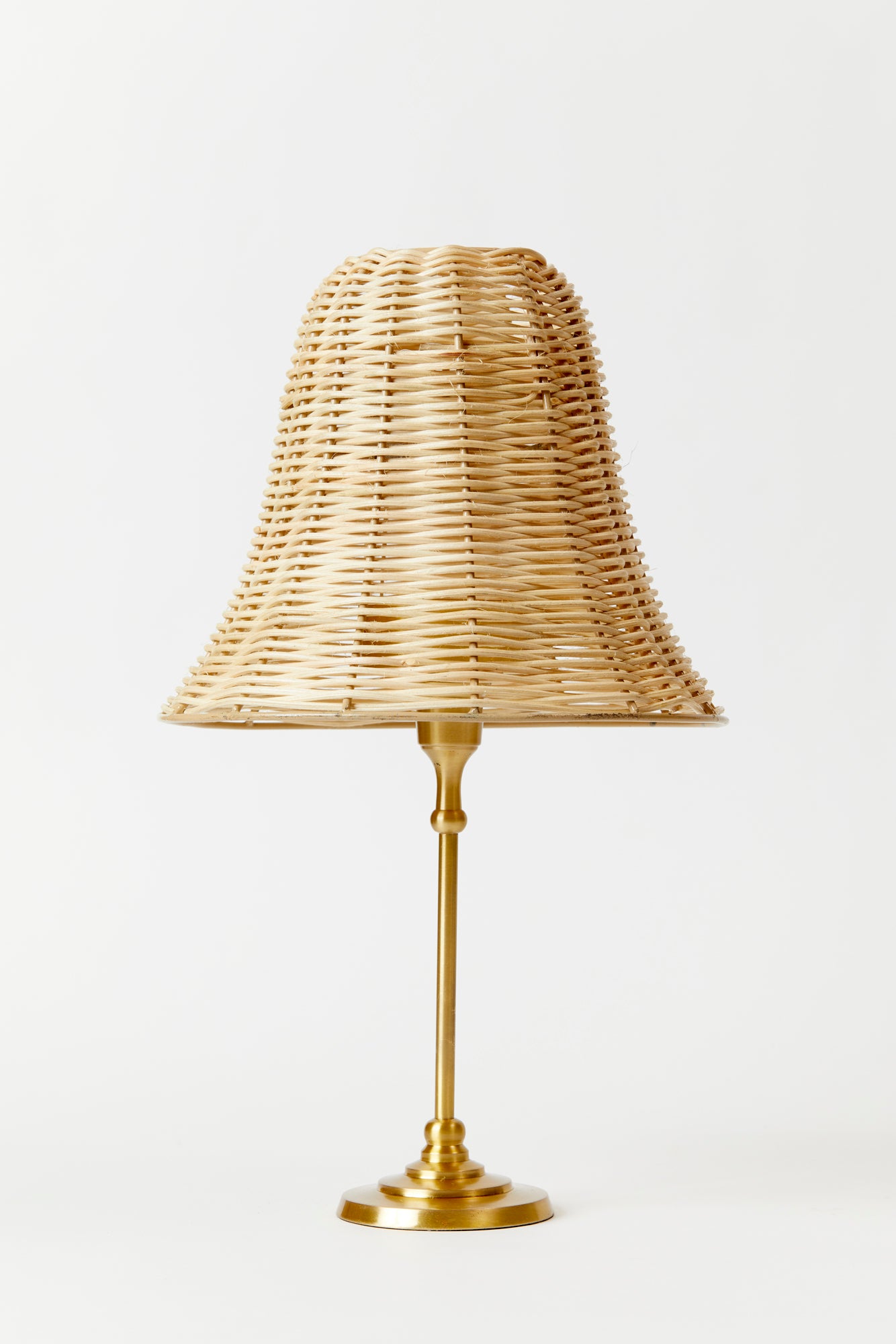 Wicker table lamp shade.
