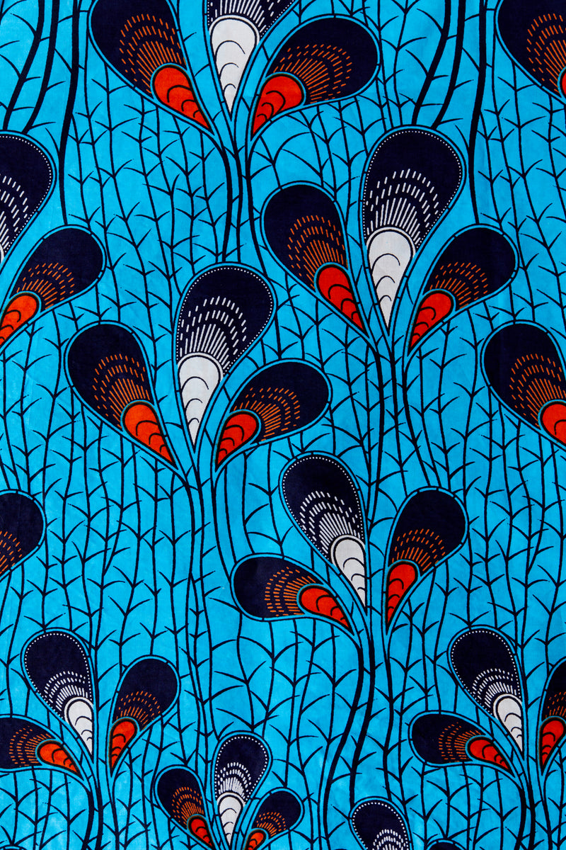 ANKARA BLUE TABLECLOTH TO-THE-FLOOR