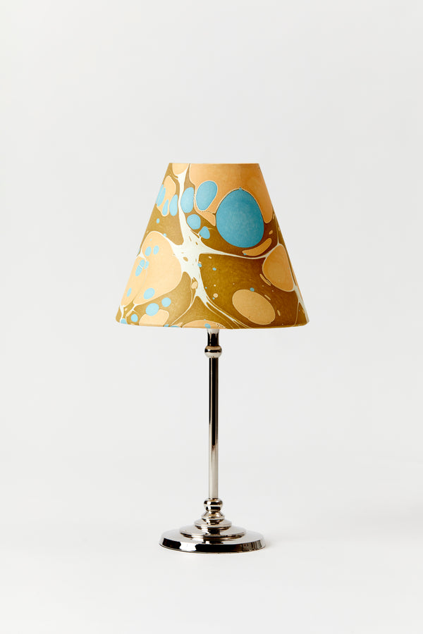 MARBLED PAPER TABLE LAMP SHADE MUSTARD