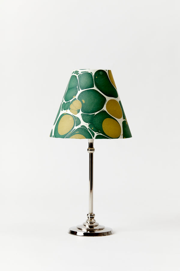 MARBLED PAPER TABLE LAMP SHADE GREEN
