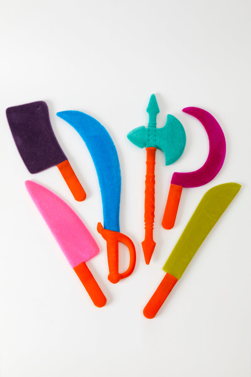 SET OF 6 FLOCKED KNIVES