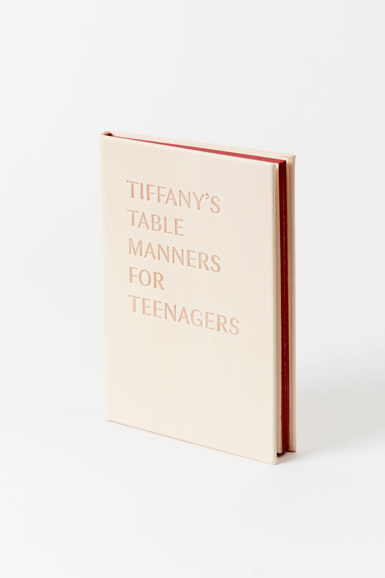Natural leather Tiffany's Table manner for teenagers book in pink.